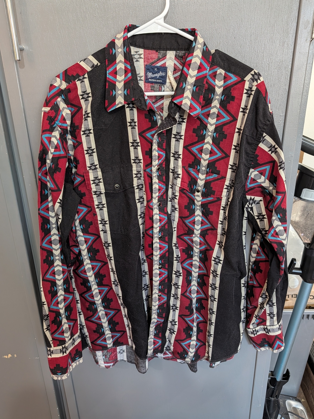 Chaps Men's Aztec-Pattern Shirt Jacket - Red Black Cream